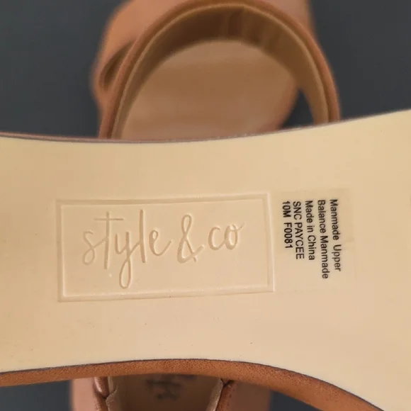 Style & Co. Cognac Open-Toe Ankle-Strap Heels - Picture 5 of 6